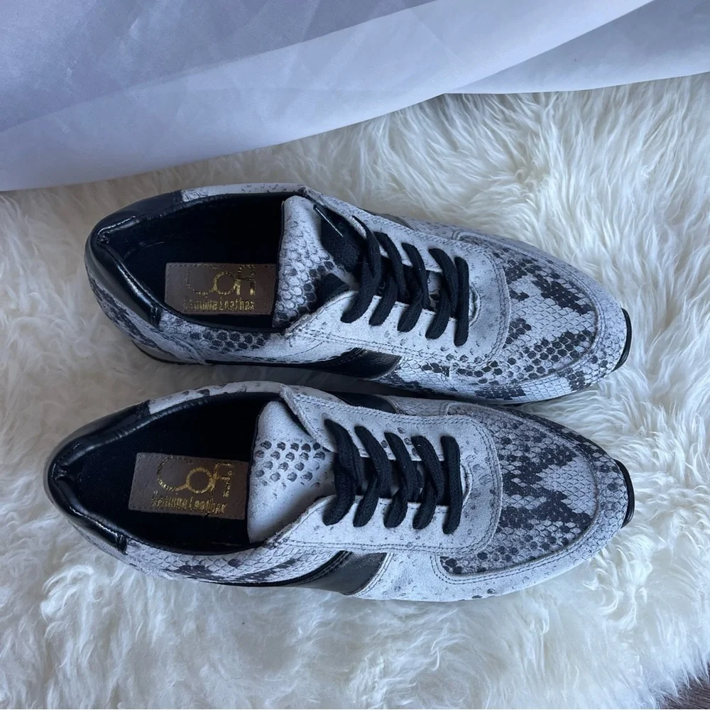 CoFi Womens Cofi Leathers Snake Suede Leather Sneakers Size 9
